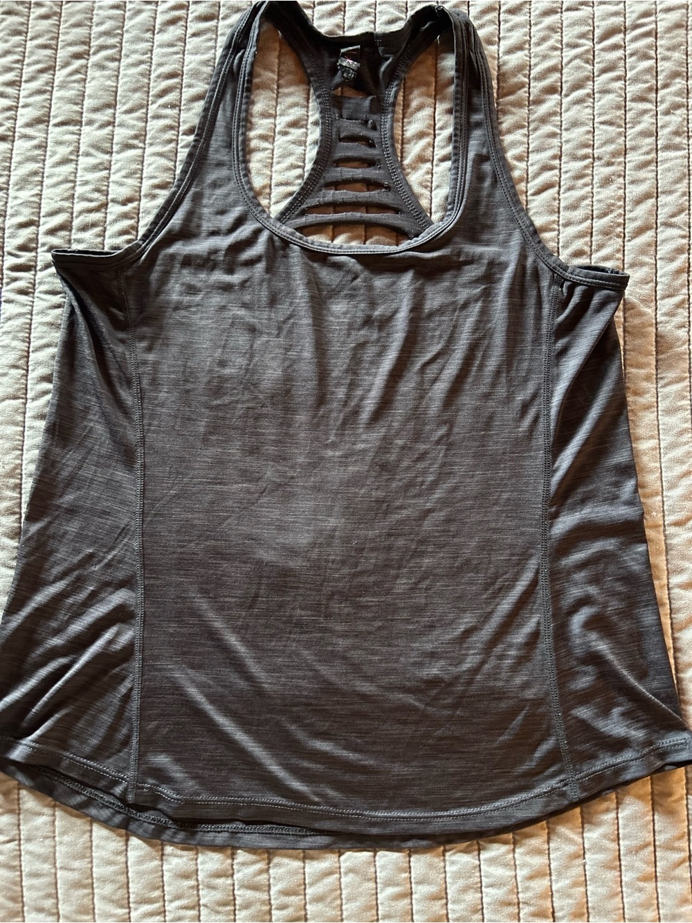 Betsey Johnson Charcoal Gray Racerback Tank